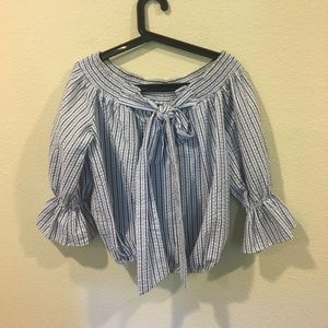 Chicwish Tops - Chicwish blue and white striped blouse Chicwish Tops - Chicwish blue and white striped blouse